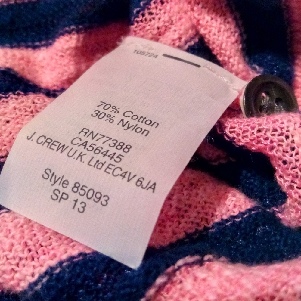 J. Crew Light pink stripped Cardigan - Picture 3 of 4